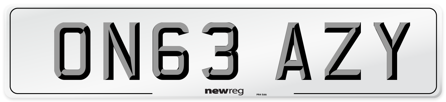 ON63 AZY Number Plate from New Reg